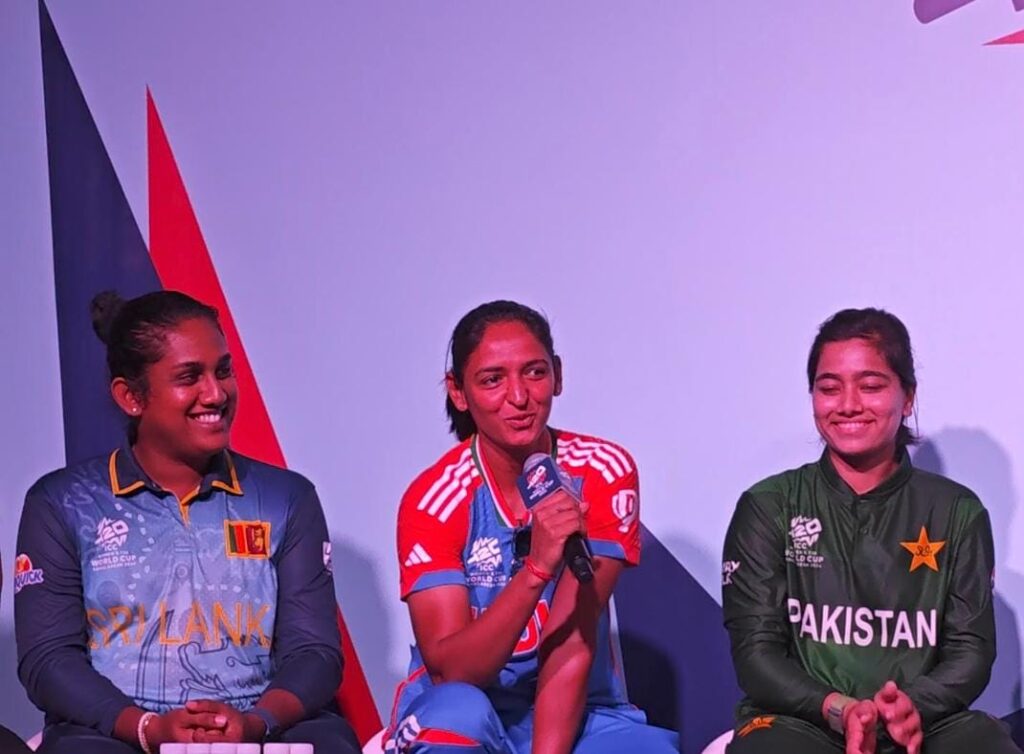 Harmanpreet Kaur during the pre-tournament captain's meet