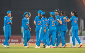 India players after taking wicket of New Zealand in the first ODI