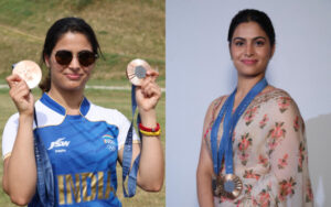 Manu Bhaker with her Olympic medals