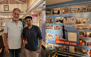 Mr. Shyam Bhatia with Snehasis Mukherjee and the 'Cricket for Care' initiative