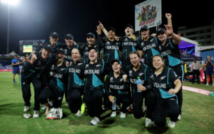 New Zealand players in joy after victory vs West Indies