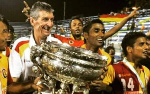 Saumik Dey with Trevor Morgan in East Bengal