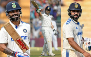 Virat Kohli, Sachin Tendulkar, and Rohit Sharma for India in Tests