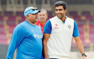 Bharath Arun with Ravichandran Ashwin