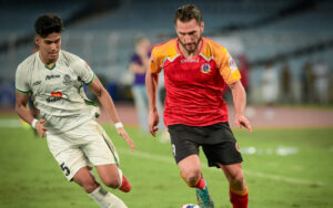 Diamantakos in action for East Bengal vs Mohammedan