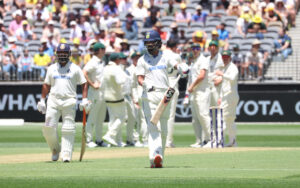 KL Rahul after getting out in the first innings of the Perth Test