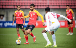 Madih Talal in action vs Nejmeh SC in the AFC Challenge League