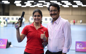 Manu Bhaker with Jaspal Rana