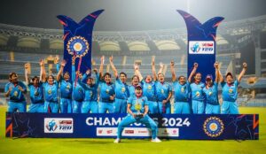 Mumbai winning the Senior Women's T20 Trophy