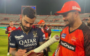 Nitish Kumar Reddy with Virat Kohli in the IPL