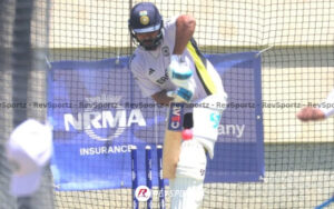 Rohit Sharma in action in the nets