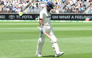 Virat Kohli after getting out in the 1st innings of the Perth Test