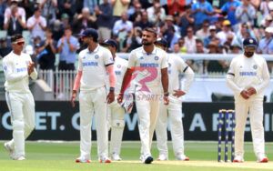 Akash Deep with his teammates at the MCG