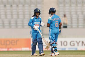 Jemimah Rodrigues and Deepti Sharma during the 3rd ODI