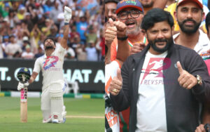 Nitish Kumar Reddy and his father at the MCG