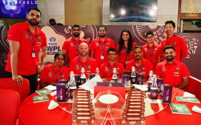 RCB in WPL 2025 Mini Auction: Strong core, Promising youngsters, but no backup for Richa RCB staffs and members at the Mini Auction in Bengaluru