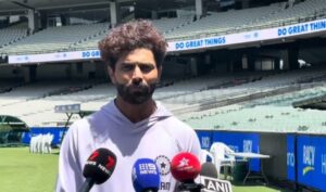 Ravindra Jadeja having a media interaction at the MCG