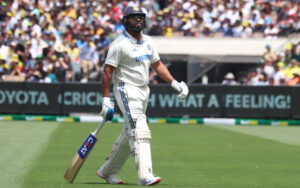 Rohit Sharma after his dismissal at the MCG