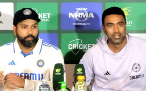 Rohit Sharma and Ravichandran Ashwin at the Press Conferecne after the Gabba Test