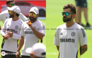 Rohit Sharma and Virat Kohli in a practice session at the Gabba