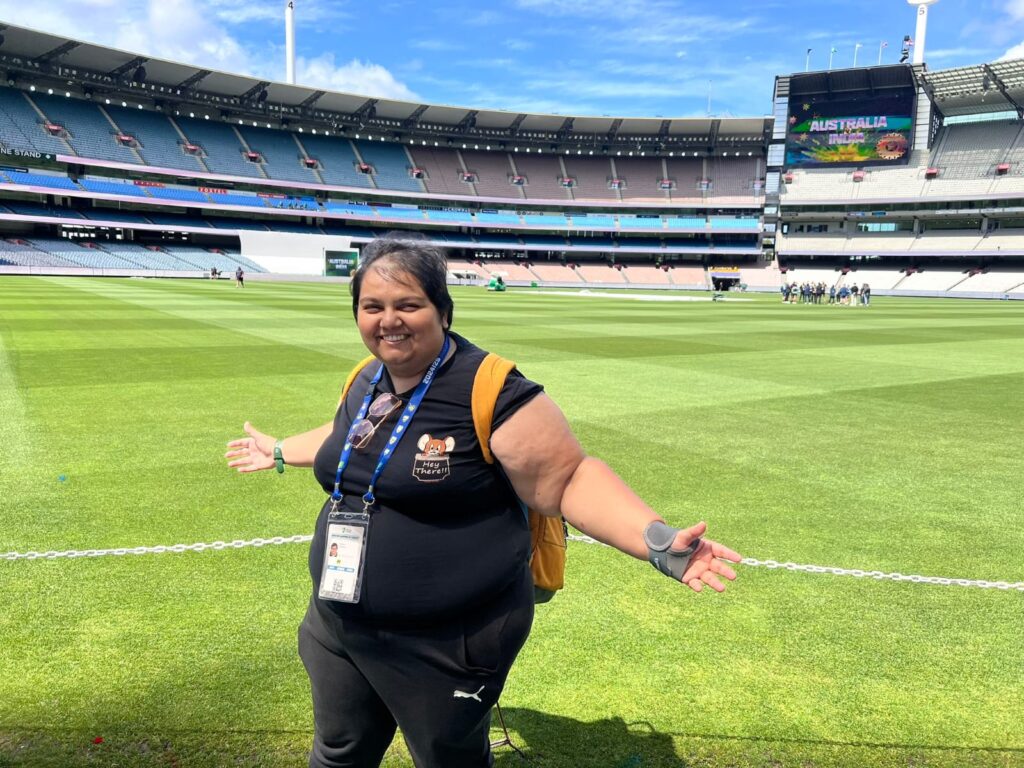 Trisha Ghosal at the Melbourne Cricket Ground (MCG)