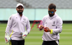 Virat Kohli and Rishabh Pant at the practice session at the MCG