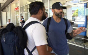 Virat Kohli having a chat with the reporters