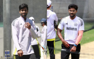 Washington Sundar and Nitish Kumar Reddy at the MCG nets