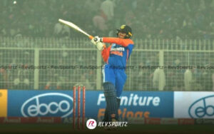 Abhishek Sharma in action vs England in the first T20I at the Eden Gardens