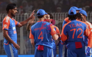 Arshdeep Singh in the first T20I at the Eden Gardens