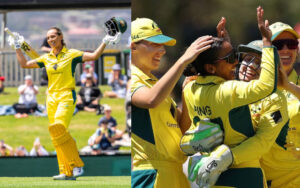 Ashleigh Gardner and Alana King in the third ODI vs England