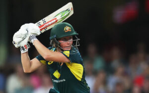 Beth Mooney in action vs England in the 1st T20I