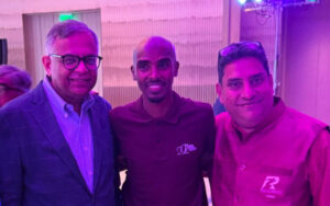 Boria Majumdar with Mo Farah at the dinner