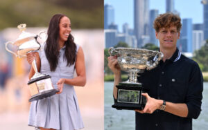 Madison Keys and Jannik Sinner with the Australian Open Titles