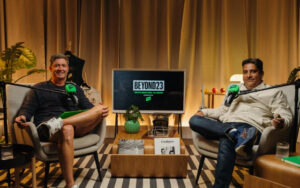 Michael Clarke with Boria Majumdar at the Beyond23 Cricket Podcast