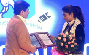 Mithali Raj getting felicitated at the event