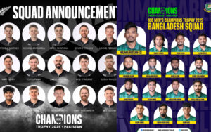 New Zealand and Bangladesh's squad for the ICC Champions Trophy 2025