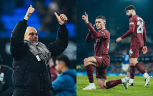 Pep Guardiola and Phil Foden for Manchester City