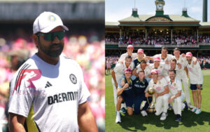 Rohit Sharma and Australia after winning the Border-Gavaskar Trophy at the SCG