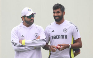 Rohit Sharma and Jasprit Bumrah at the SCG Nets