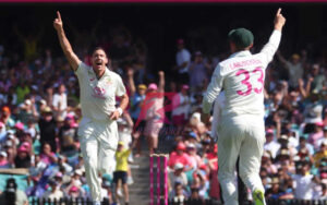 Scott Boland after taking a wicket at the SCG