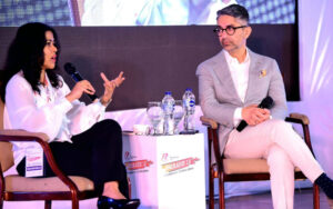 Sharmistha Gooptu at the RevSportz Trailblazers Conclave with Abhinav Bindra