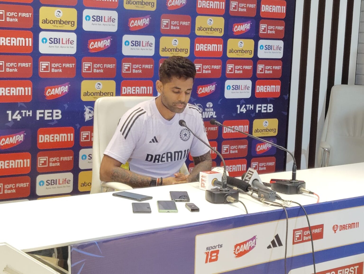 Captain Surya all praise for coach Gambhir Surya Kumar Yadav addressing the PC before the 1st T20I