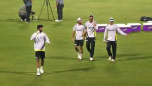 Team India players at the Eden Gardens