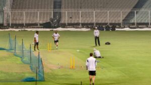 Team India practice at the Eden Gardens