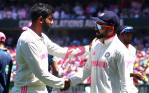 Virat Kohli with Jasprit Bumrah after the SCG Test