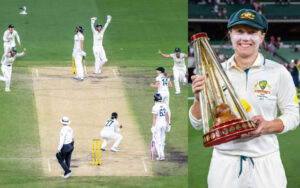 Australia winning the Women's Ashes Test at the MCG against England