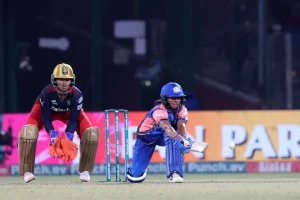 Harmanpreet Kaur in action against RCB in the last year's WPL Eliminator