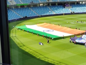 Indian flag in the Dubai International Stadium