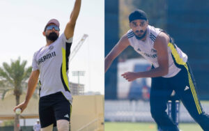 Mohammed Shami and Arshdeep Singh for team India in practice session